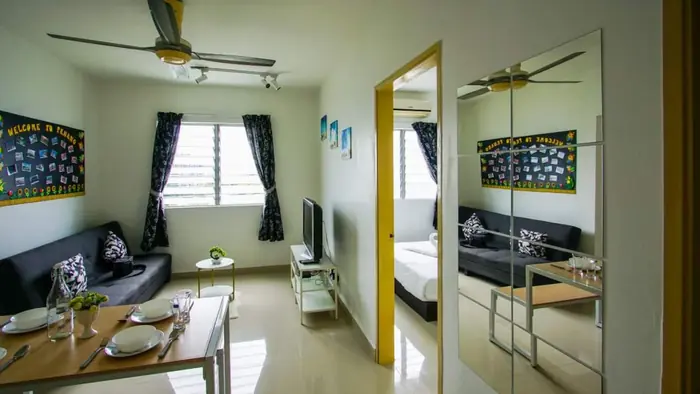 Looking through to a bedroom